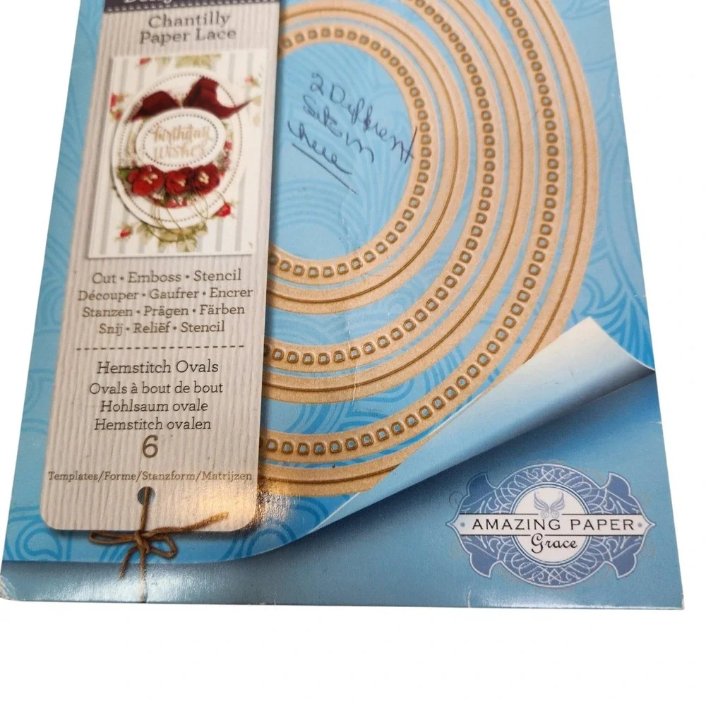Spellbinders Chantilly Paper Lace Hemstitch Ovals Cutting Dies Lot 2 Sets Craft